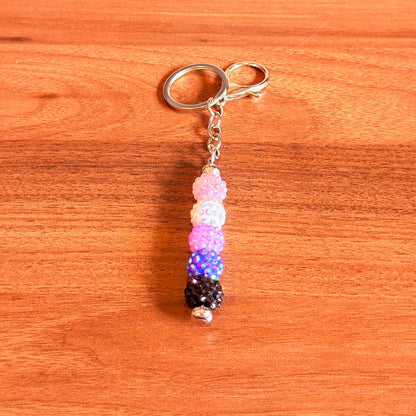 Genderfluid Pride Beaded Keychain