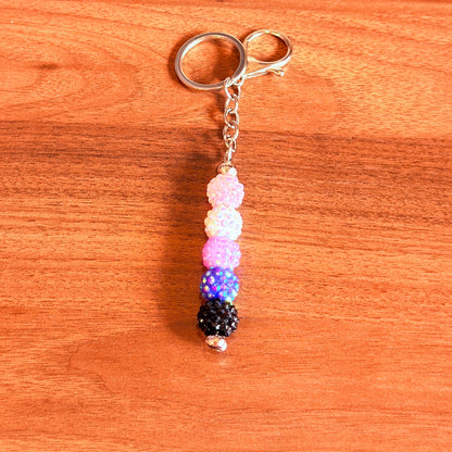 Genderfluid Pride Beaded Keychain