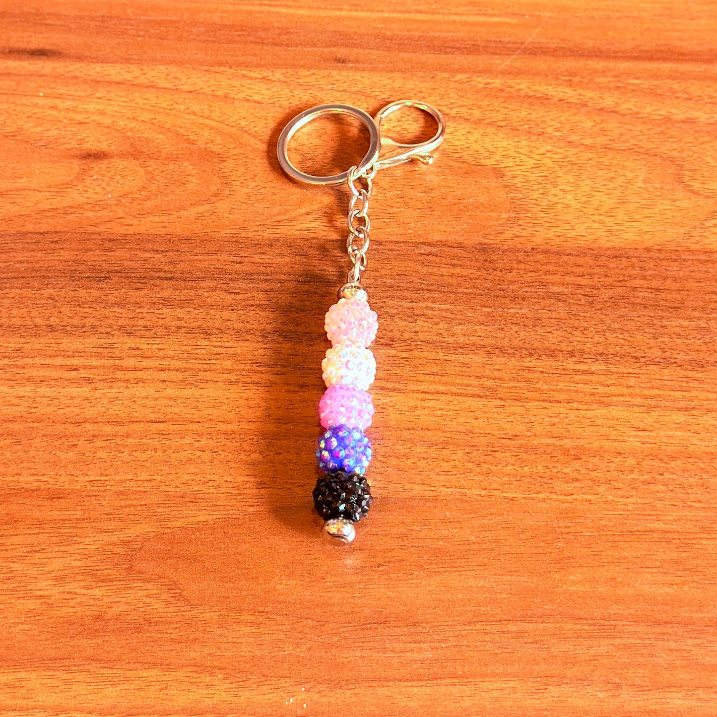 Genderfluid Pride Beaded Keychain