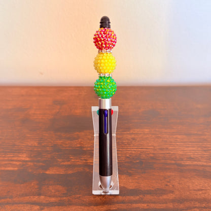 Juneteenth Pride Beaded Acrylic Rhinestone 4-in-1 Pen