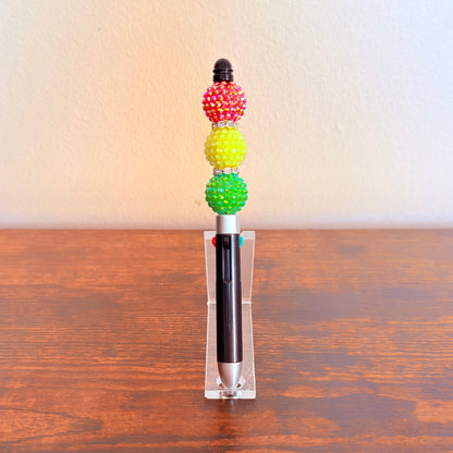 Juneteenth Pride Beaded Acrylic Rhinestone 4-in-1 Pen
