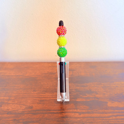 Juneteenth Pride Beaded Acrylic Rhinestone 4-in-1 Pen