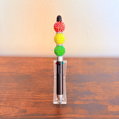 Juneteenth Pride Beaded Acrylic Rhinestone 4-in-1 Pen