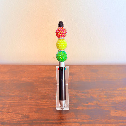 Juneteenth Pride Beaded Acrylic Rhinestone 4-in-1 Pen