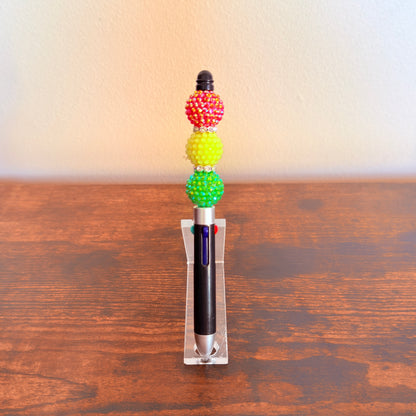 Juneteenth Pride Beaded Acrylic Rhinestone 4-in-1 Pen