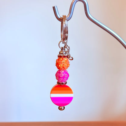 Lesbian Pride Beaded Keychain/Bag Charm - LGBTQIA+ Gift