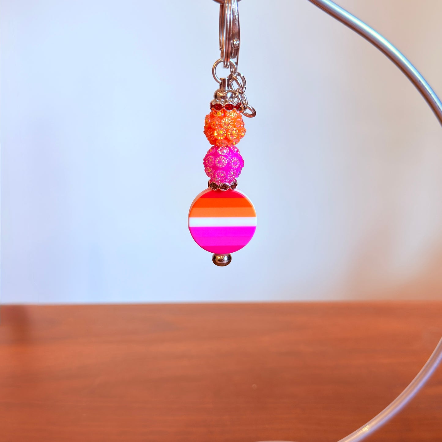 Lesbian Pride Beaded Keychain/Bag Charm - LGBTQIA+ Gift