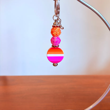 Lesbian Pride Beaded Keychain/Bag Charm - LGBTQIA+ Gift