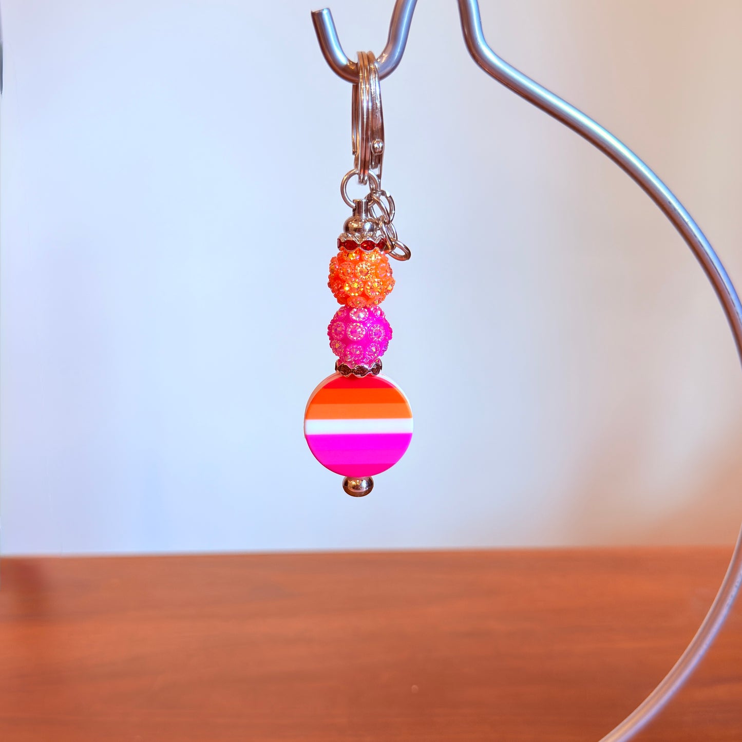 Lesbian Pride Beaded Keychain/Bag Charm - LGBTQIA+ Gift