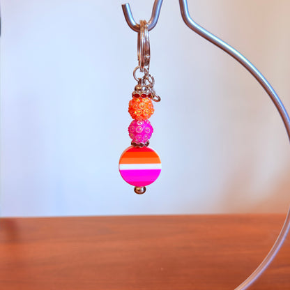 Lesbian Pride Beaded Keychain/Bag Charm - LGBTQIA+ Gift