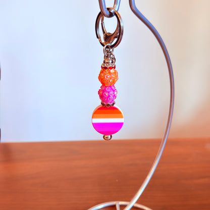 Lesbian Pride Beaded Keychain/Bag Charm - LGBTQIA+ Gift