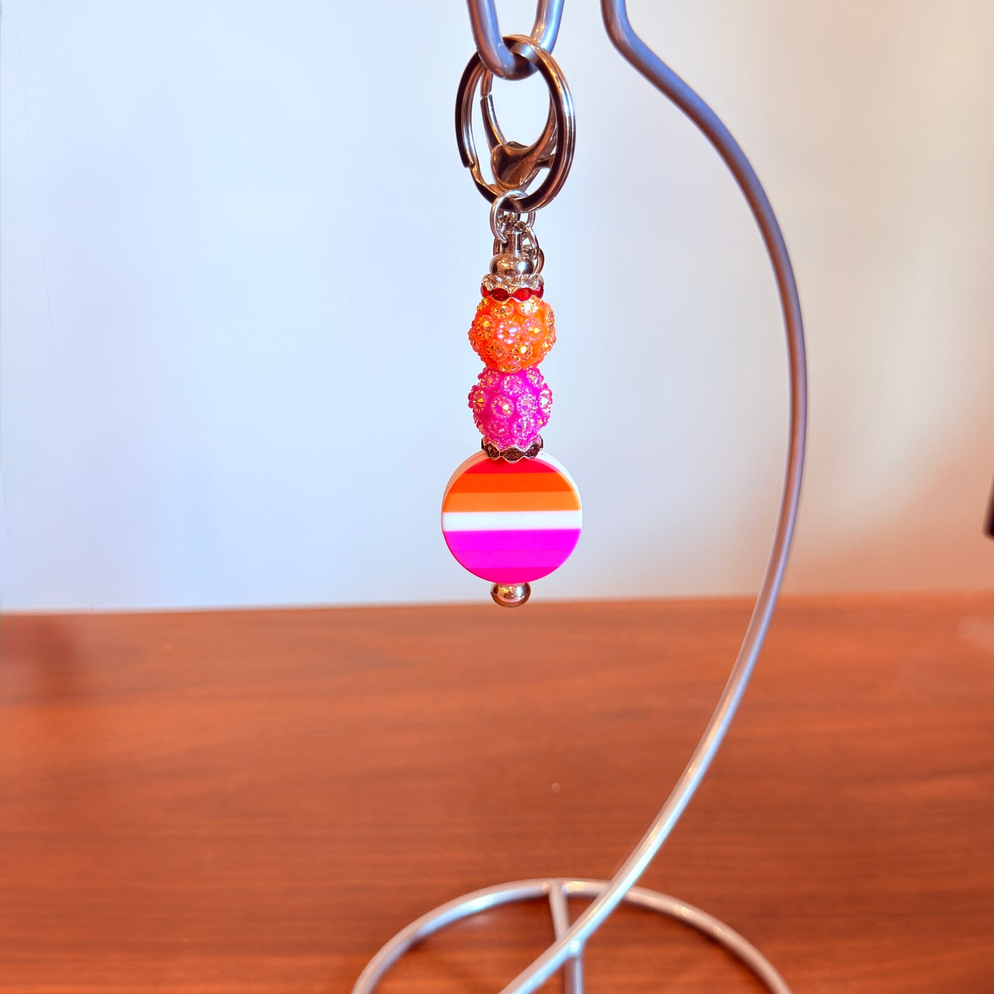 Lesbian Pride Beaded Keychain/Bag Charm - LGBTQIA+ Gift
