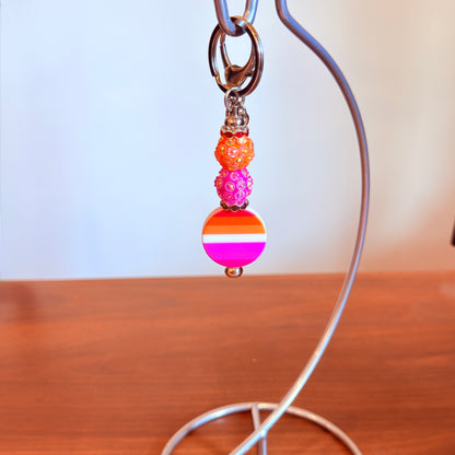 Lesbian Pride Beaded Keychain/Bag Charm - LGBTQIA+ Gift