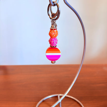 Lesbian Pride Beaded Keychain/Bag Charm - LGBTQIA+ Gift
