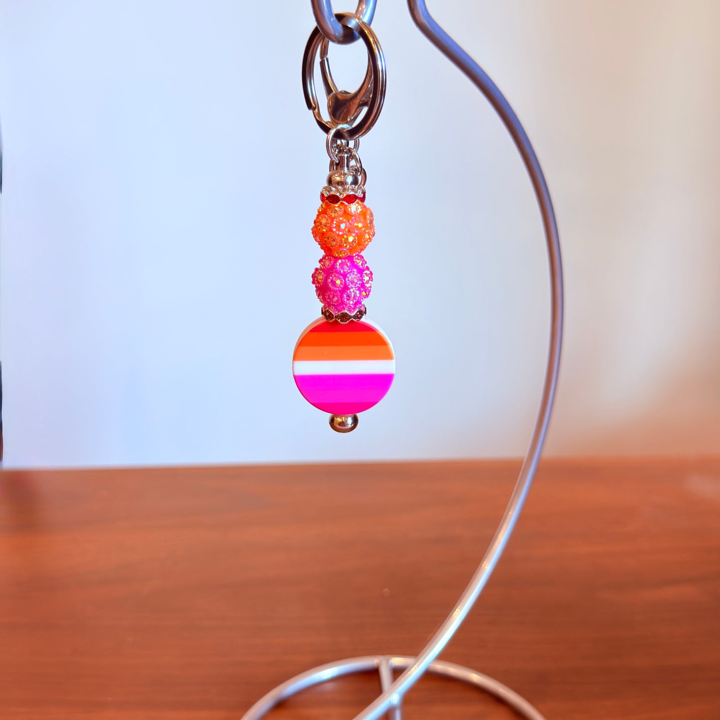Lesbian Pride Beaded Keychain/Bag Charm - LGBTQIA+ Gift
