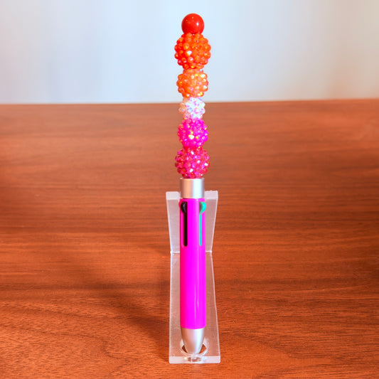 Lesbian Pride Beaded Acrylic Rhinestone 4-in-1 Pen