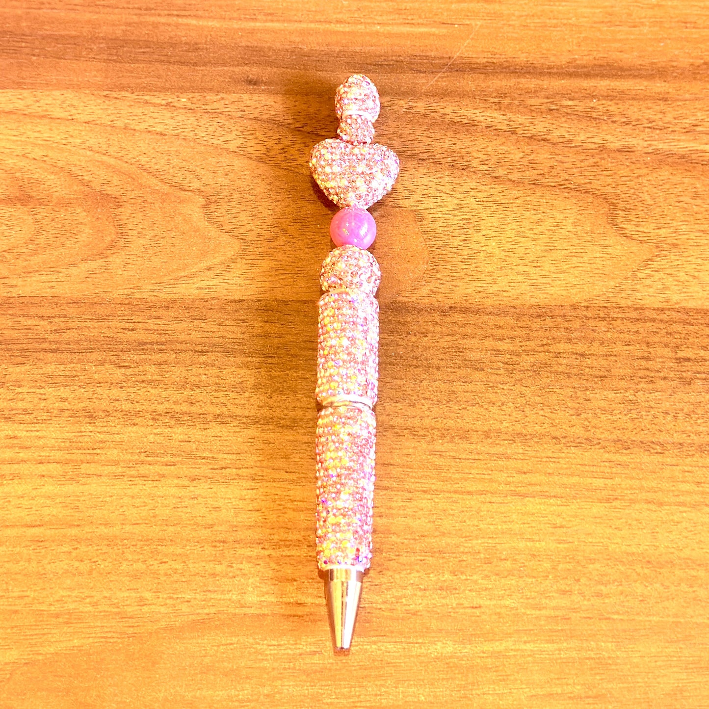 Orange Rhinestone Bling Beaded Pen - Glam Stationery