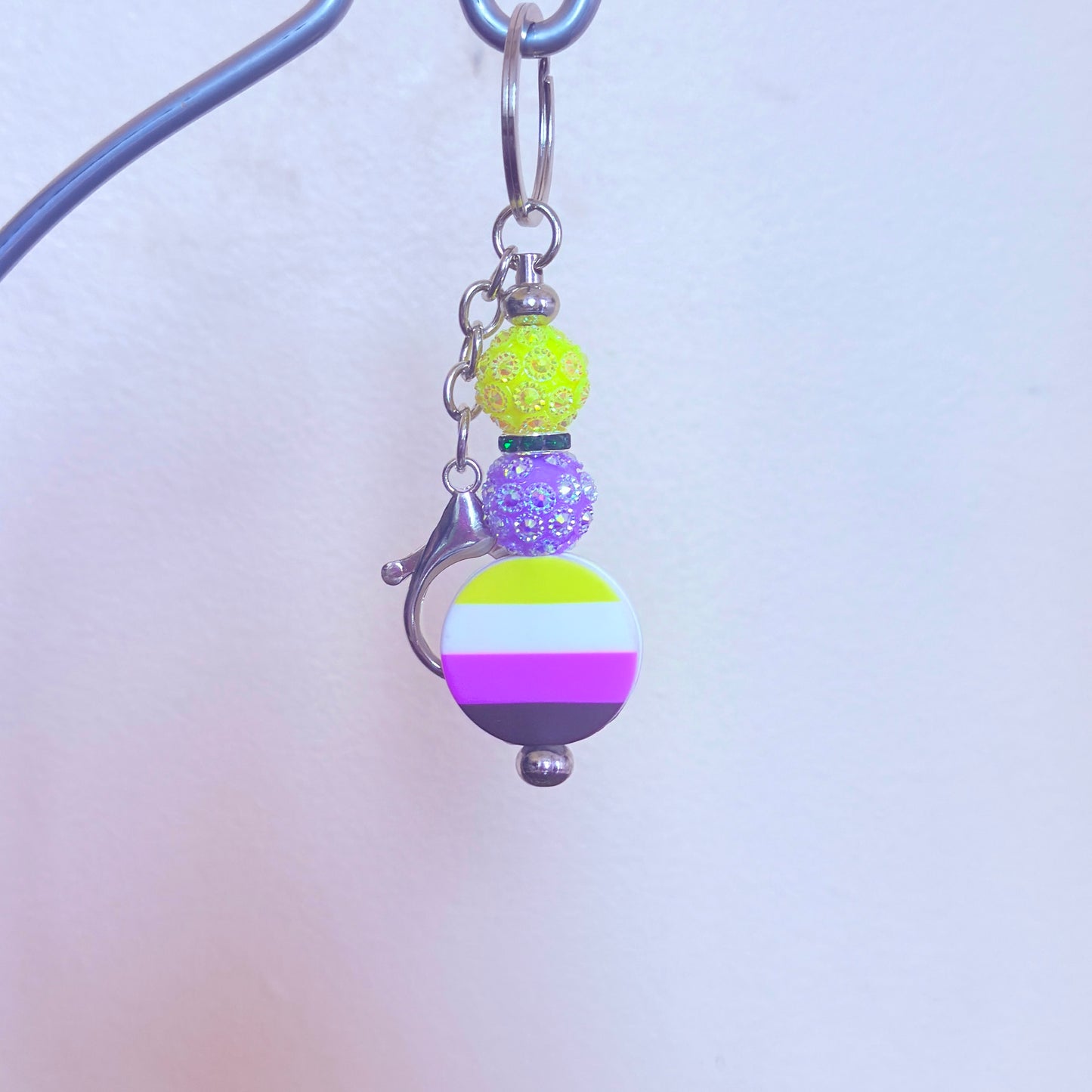 Nonbinary Pride Beaded Keychain/Bag Charm - LGBTQIA+ Gift