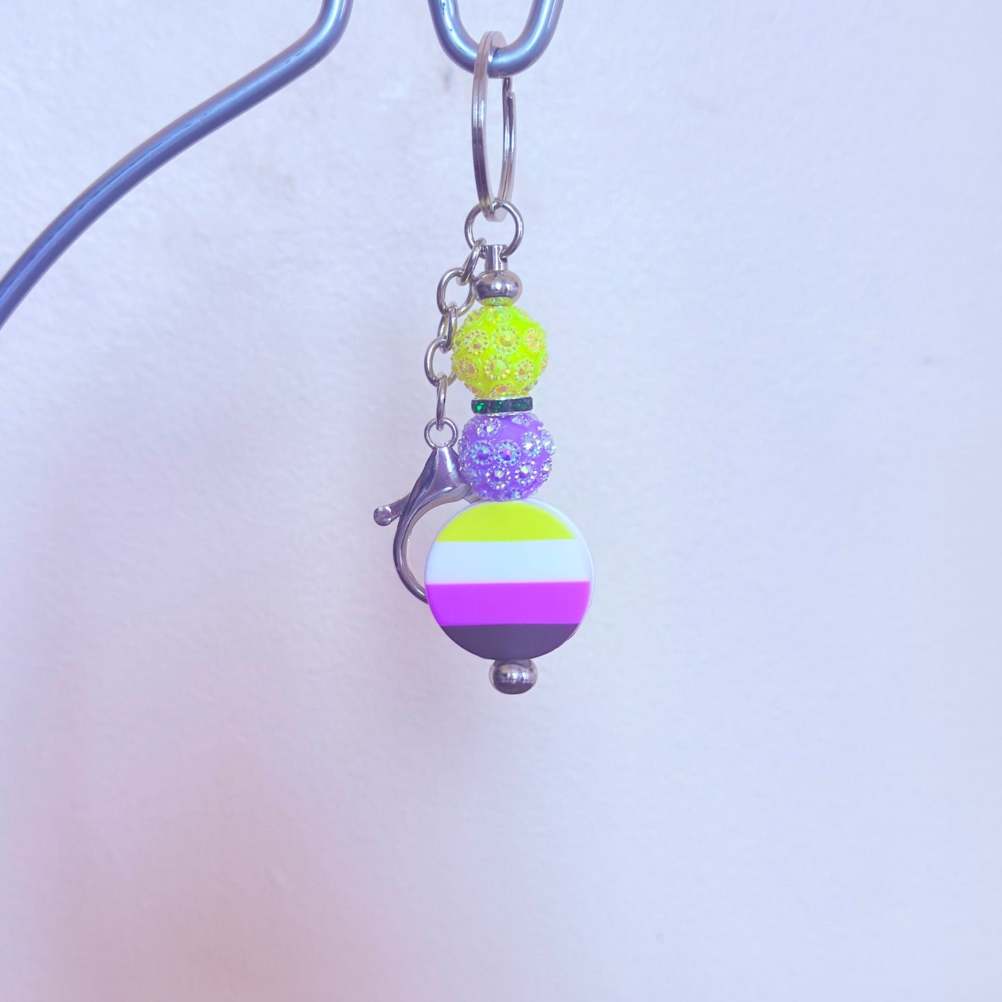 Nonbinary Pride Beaded Keychain/Bag Charm - LGBTQIA+ Gift