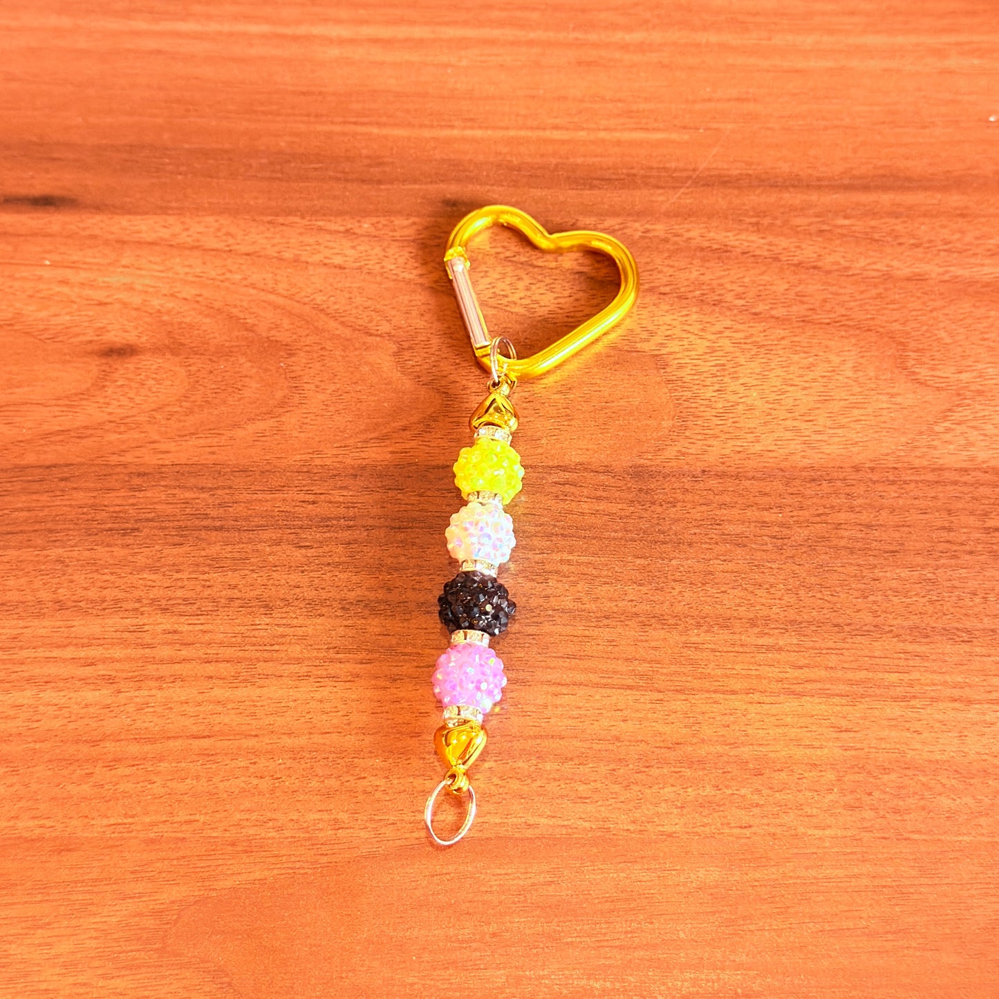 Nonbinary Rhinestone Acrylic Beaded Keychain