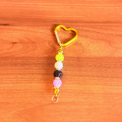 Nonbinary Rhinestone Acrylic Beaded Keychain