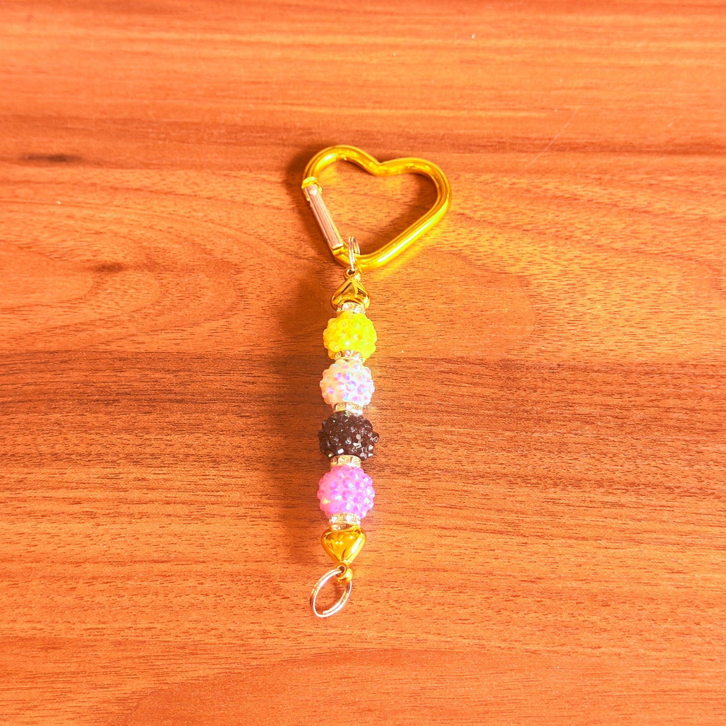 Nonbinary Rhinestone Acrylic Beaded Keychain