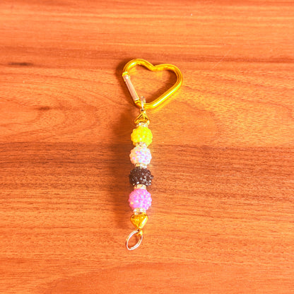 Nonbinary Rhinestone Acrylic Beaded Keychain