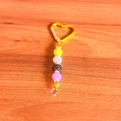 Nonbinary Rhinestone Acrylic Beaded Keychain