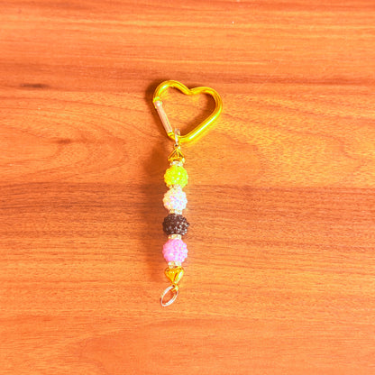 Nonbinary Rhinestone Acrylic Beaded Keychain