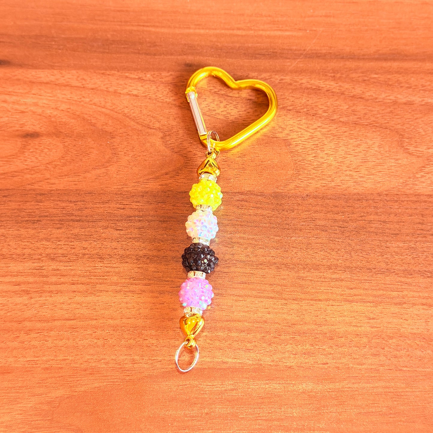 Nonbinary Rhinestone Acrylic Beaded Keychain