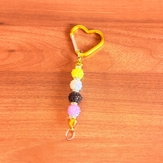 Nonbinary Rhinestone Acrylic Beaded Keychain