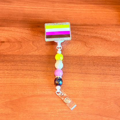 Nonbinary Pride Beaded Badge Reel – Bold, Bright, and Beautifully You