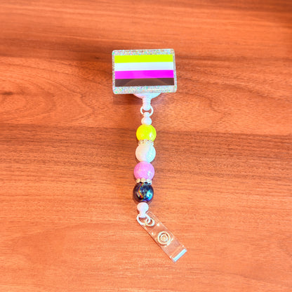 Nonbinary Pride Beaded Badge Reel – Bold, Bright, and Beautifully You