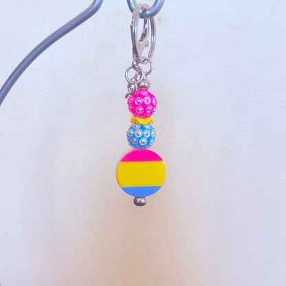 Pansexual Pride Beaded Keychain/Bag Charm - LGBTQIA+ Gift