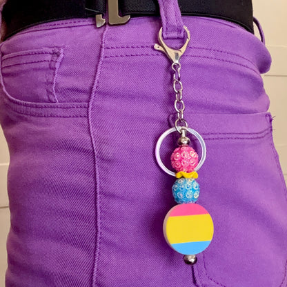 Pansexual Pride Beaded Keychain/Bag Charm - LGBTQIA+ Gift
