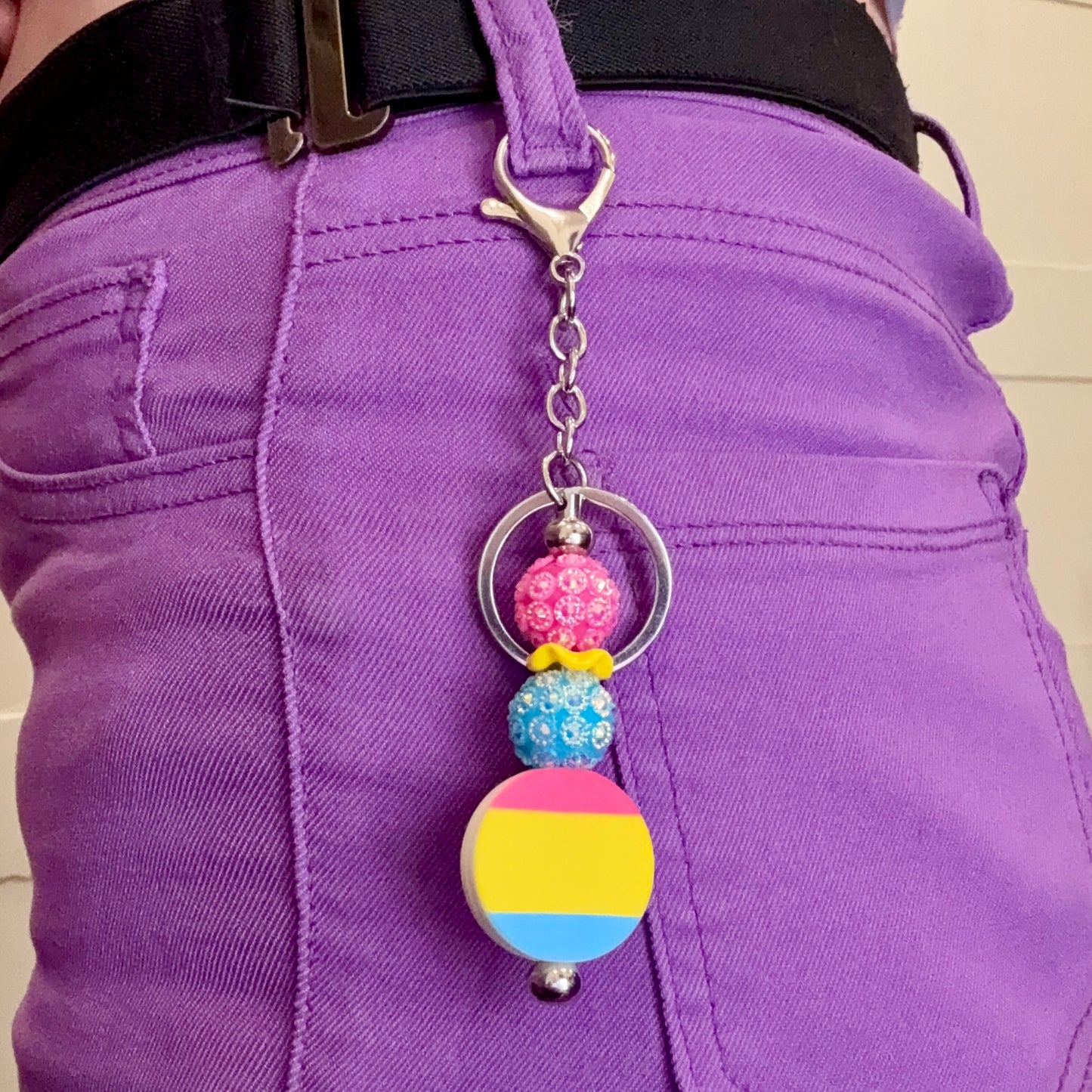 Pansexual Pride Beaded Keychain/Bag Charm - LGBTQIA+ Gift