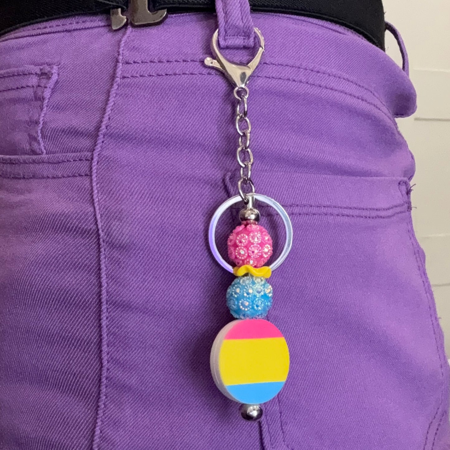 Pansexual Pride Beaded Keychain/Bag Charm - LGBTQIA+ Gift