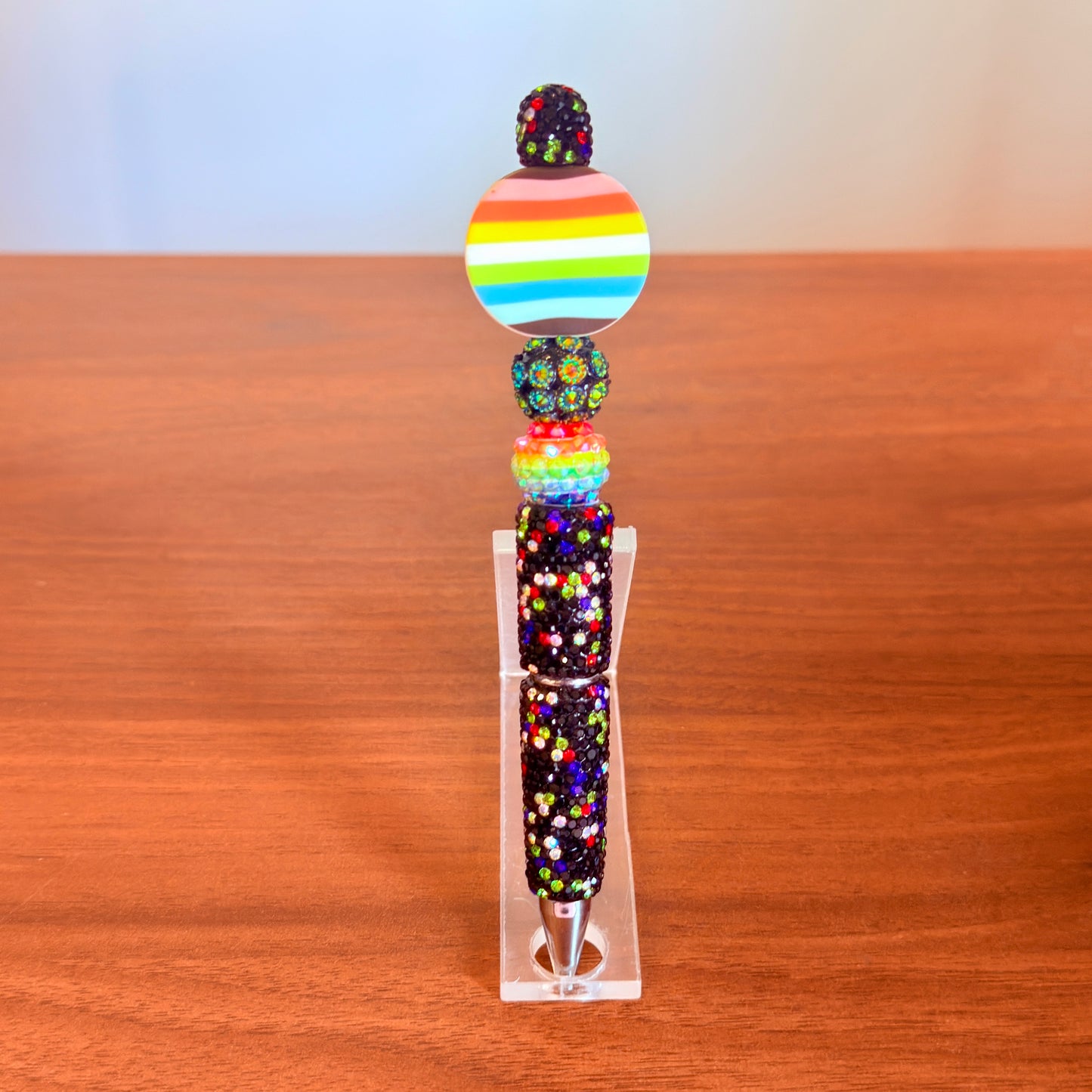 Queer Pride Rhinestone Beaded Pen | Super Sparkly Retractable Pen