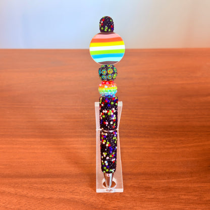 Queer Pride Rhinestone Beaded Pen | Super Sparkly Retractable Pen