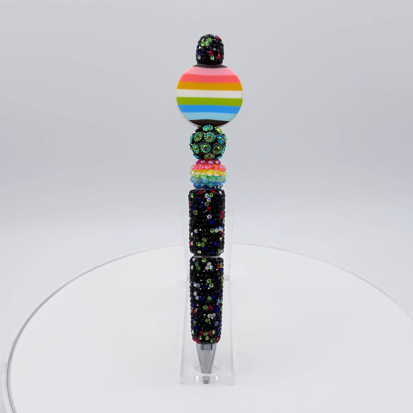 Queer Pride Rhinestone Beaded Pen | Super Sparkly Retractable Pen