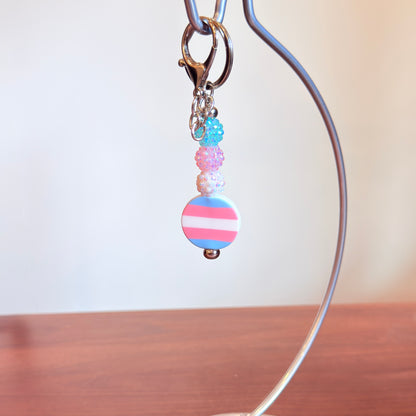 Transgender Pride Beaded Keychain/Bag Charm - LGBTQIA+ Gift