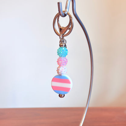 Transgender Pride Beaded Keychain/Bag Charm - LGBTQIA+ Gift
