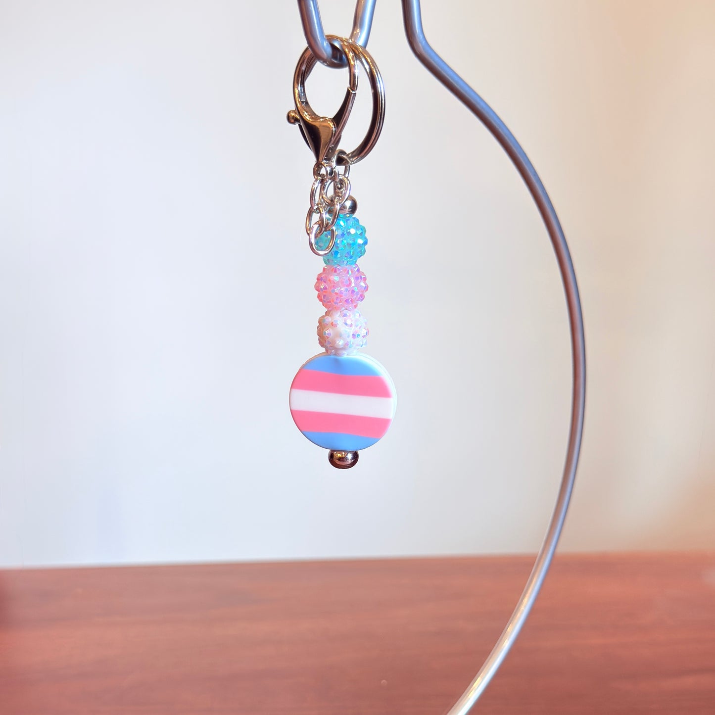 Transgender Pride Beaded Keychain/Bag Charm - LGBTQIA+ Gift