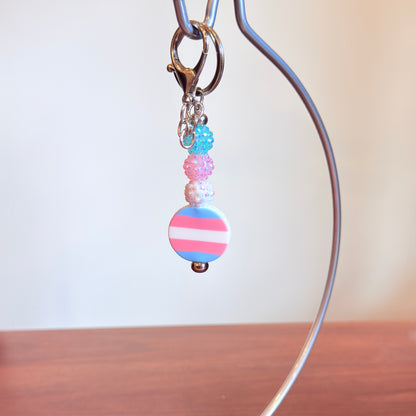 Transgender Pride Beaded Keychain/Bag Charm - LGBTQIA+ Gift