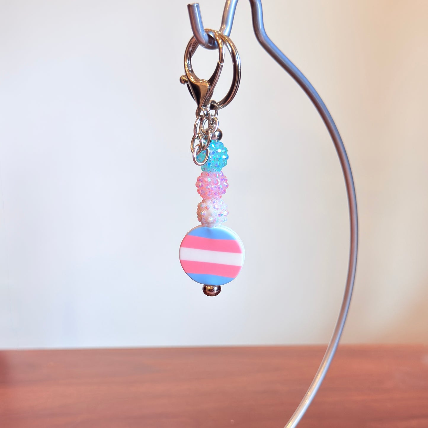 Transgender Pride Beaded Keychain/Bag Charm - LGBTQIA+ Gift