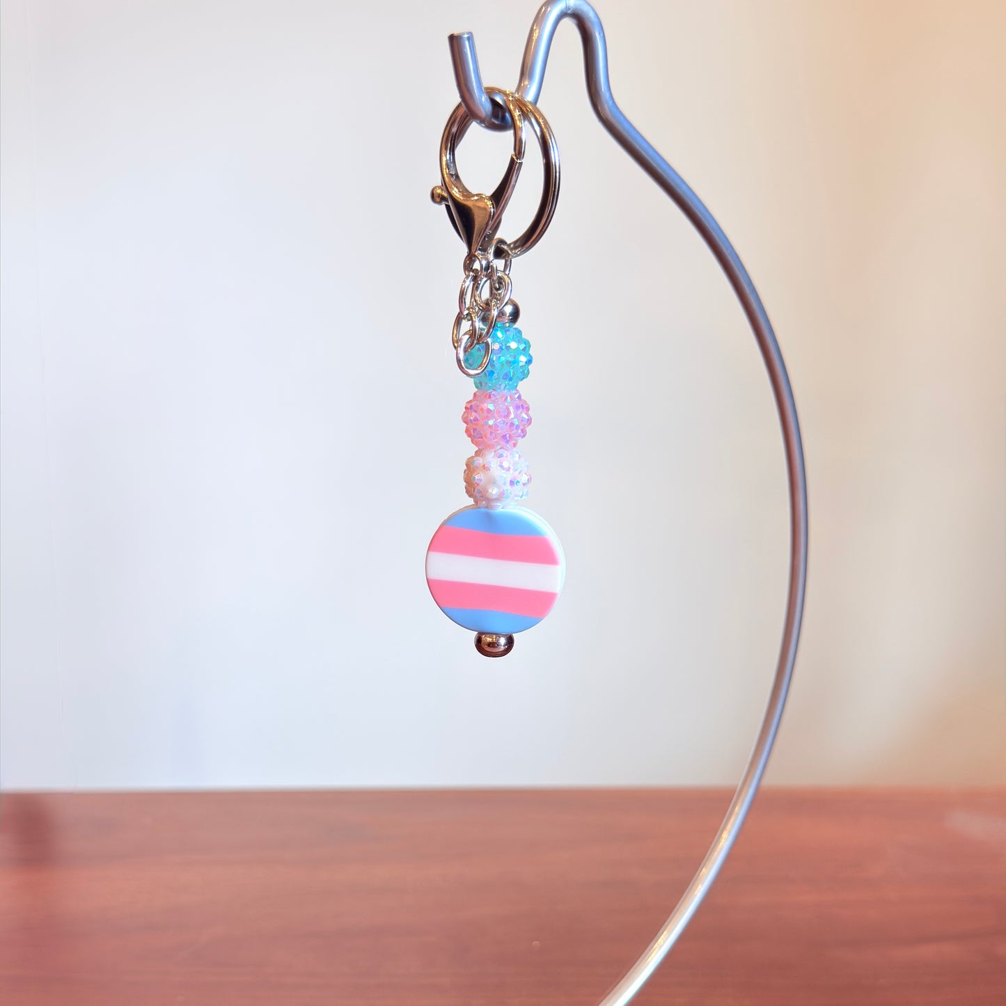 Transgender Pride Beaded Keychain/Bag Charm - LGBTQIA+ Gift