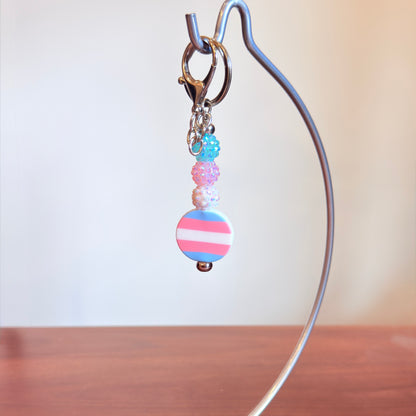 Transgender Pride Beaded Keychain/Bag Charm - LGBTQIA+ Gift
