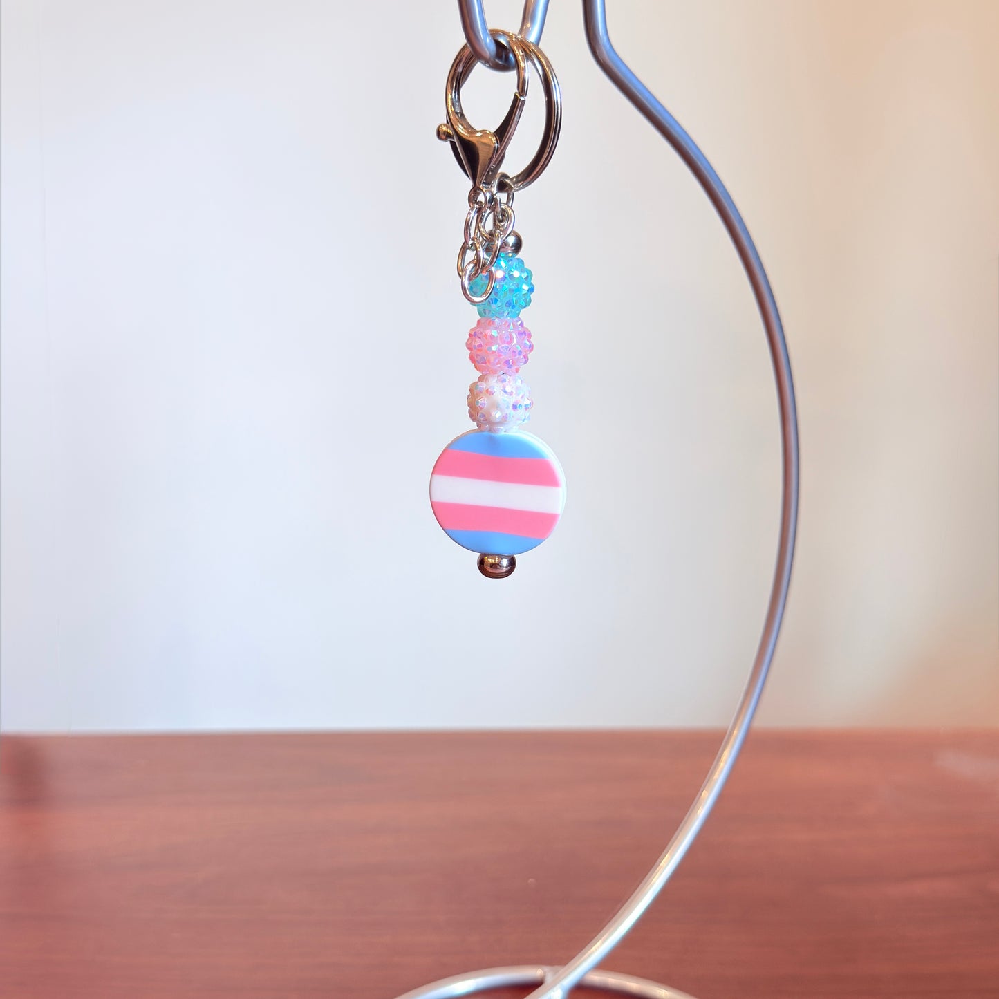 Transgender Pride Beaded Keychain/Bag Charm - LGBTQIA+ Gift
