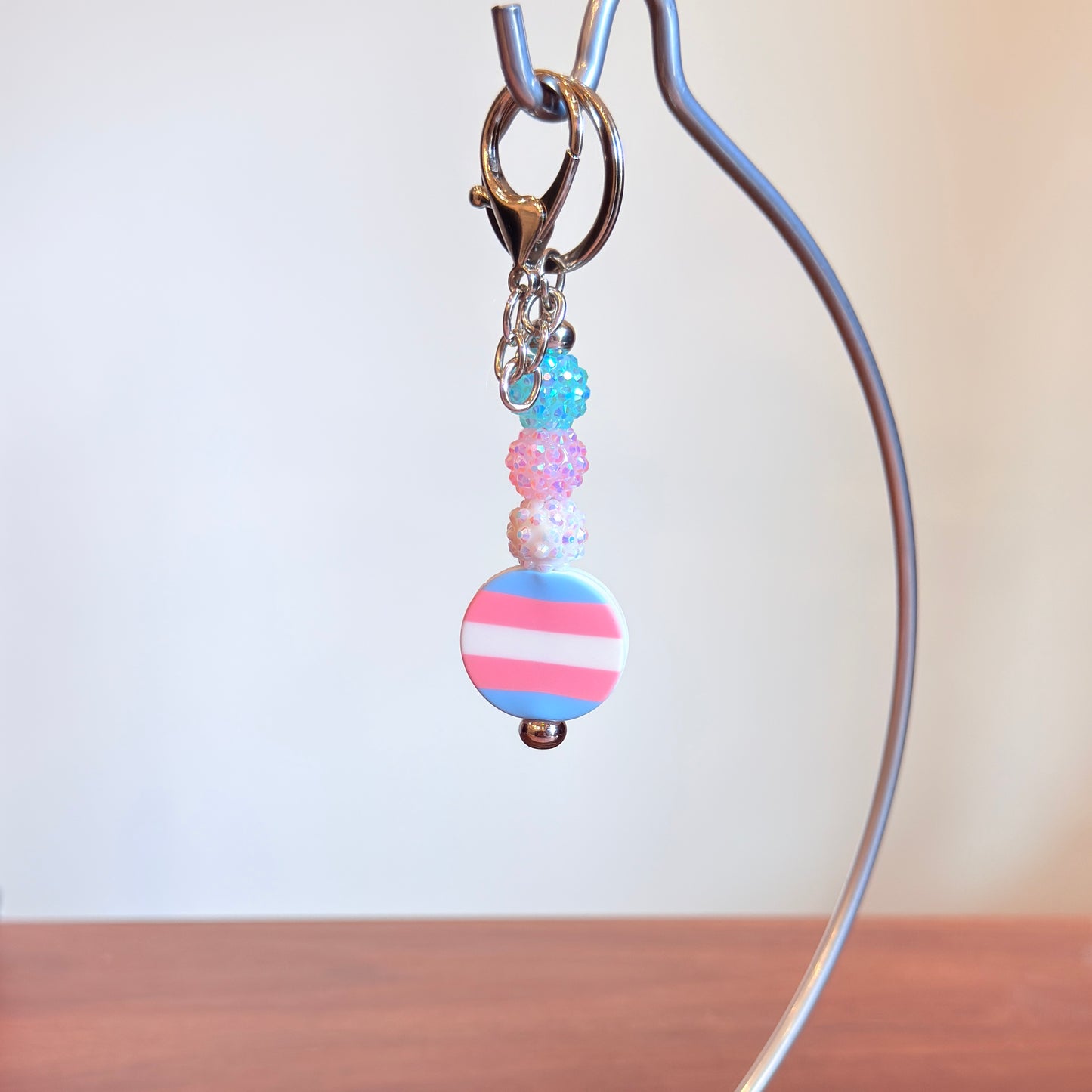 Transgender Pride Beaded Keychain/Bag Charm - LGBTQIA+ Gift