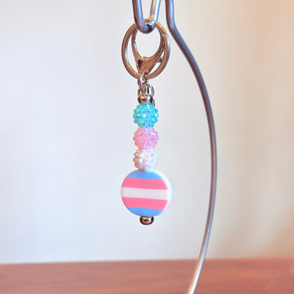Transgender Pride Beaded Keychain/Bag Charm - LGBTQIA+ Gift
